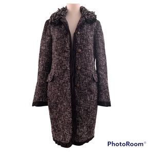 Moschino cheap and chic tweed black white coat